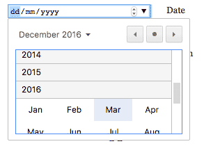 Changing the year in Chrome desktop